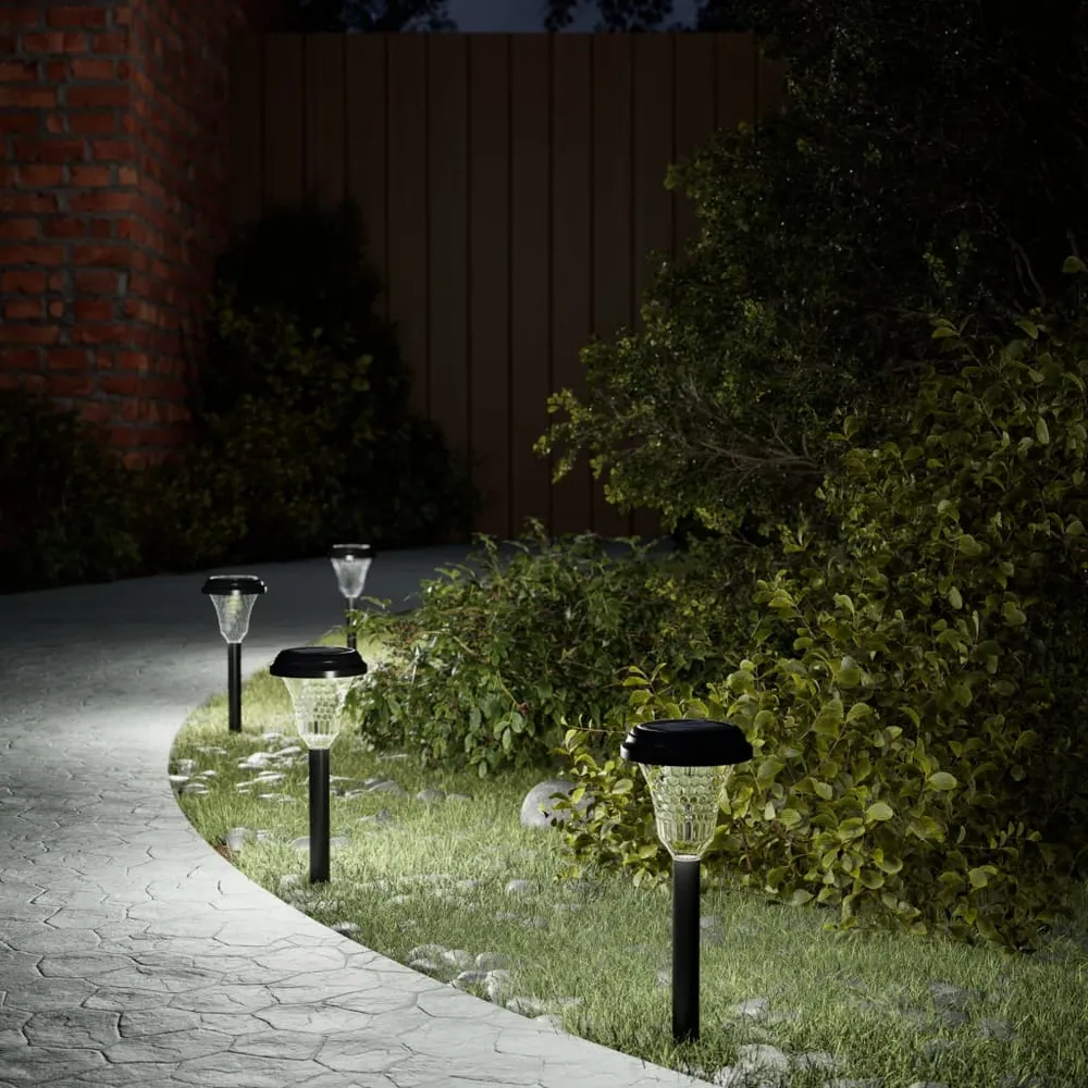 Tuinpadverlichting 12 st solar met grondpennen wit vidaXL