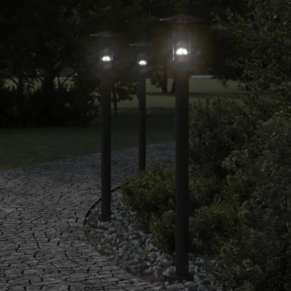 Vloerlamp voor buiten 100 cm roestvrij staal zwart vidaXL