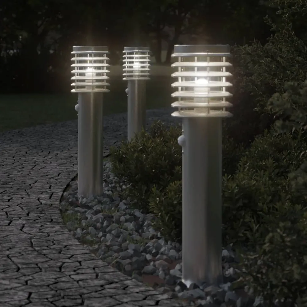 Vloerlamp voor buiten met sensor 60 cm roestvrijstaal zilver vidaXL