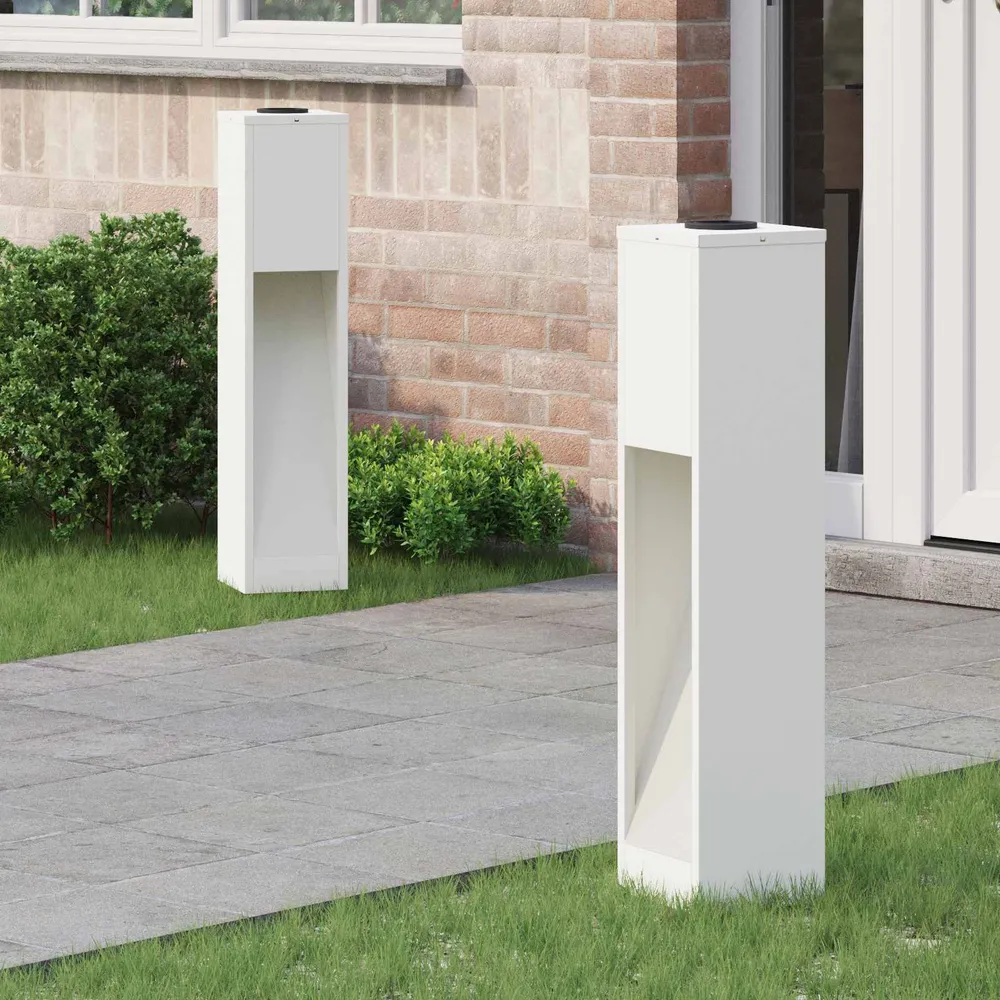Zonne LED Padverlichting 2 pcs Wit Koudgewalst staal vidaXL