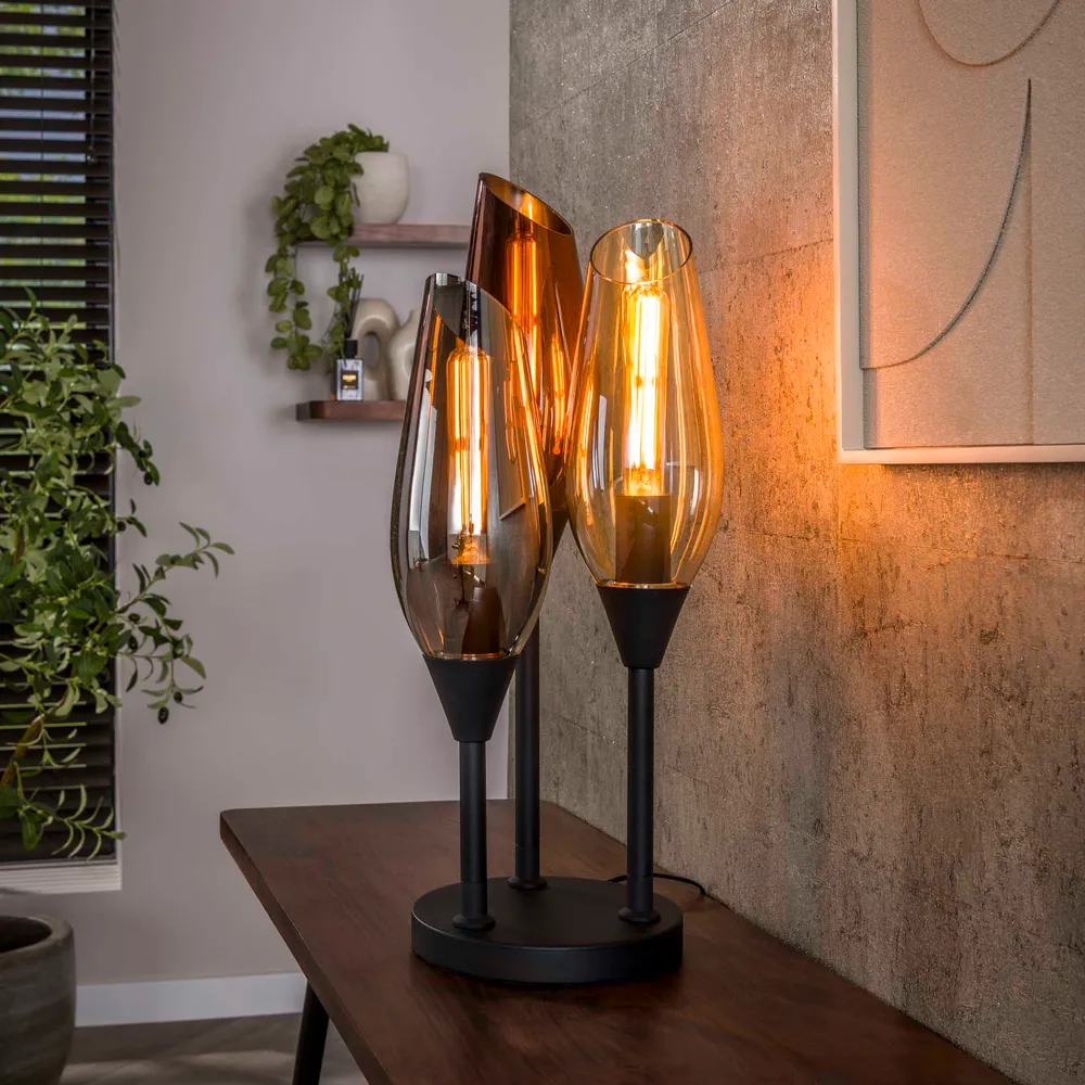 Tafellamp Alune - 3-lichts - Mix - Glas Vloerlampen