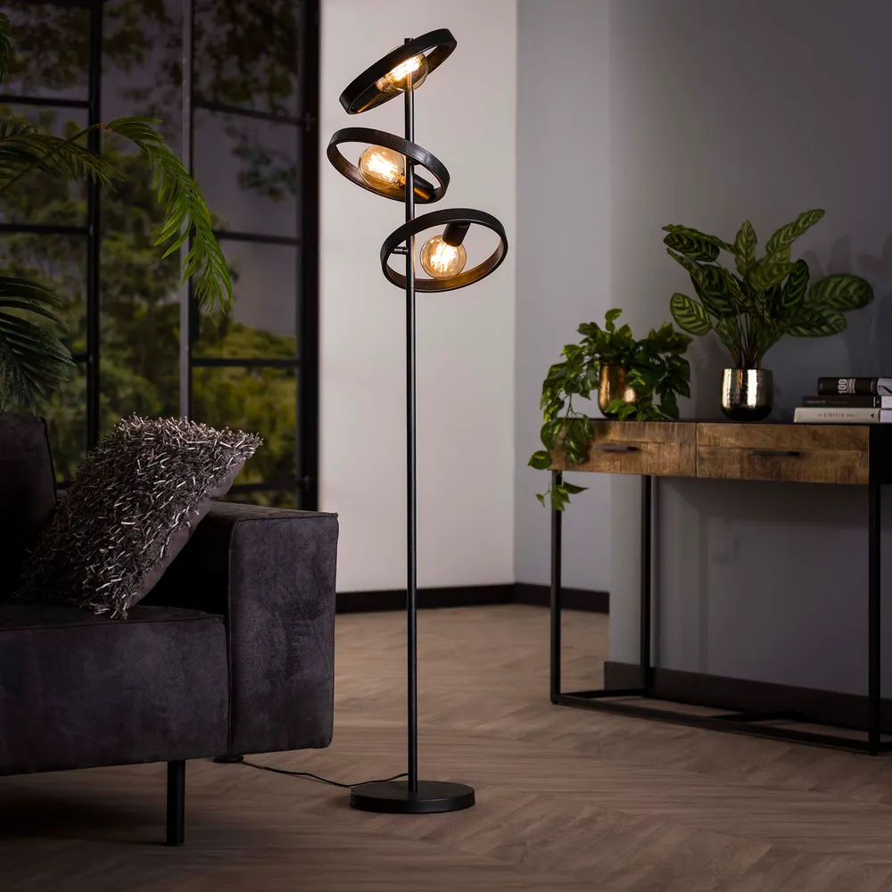 Vloerlamp Amara - Antraciet - Metaal - 155 cm Vloerlampen