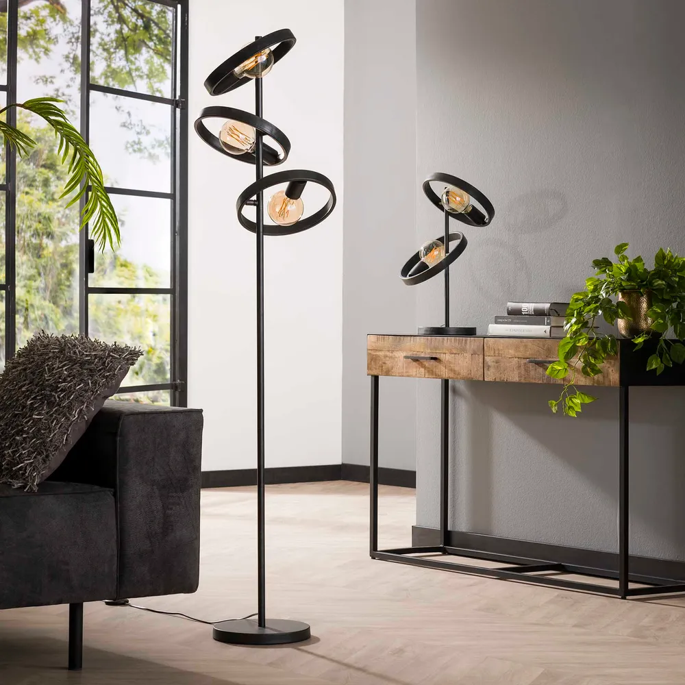 Vloerlamp Amara - Antraciet - Metaal - 155 cm Vloerlampen