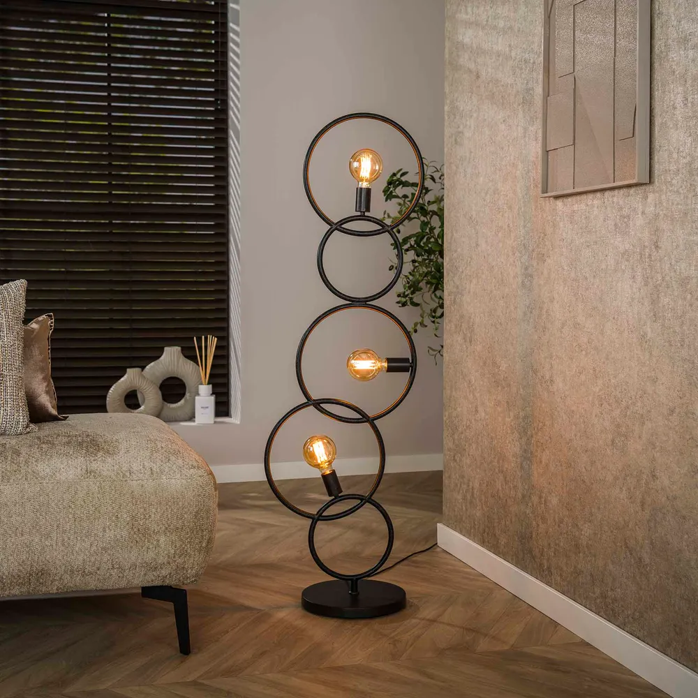 Vloerlamp Darby - Antraciet - Metaal - 140 cm Vloerlampen