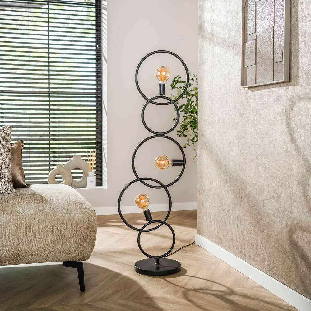 Vloerlamp Darby - Antraciet - Metaal - 140 cm Vloerlampen
