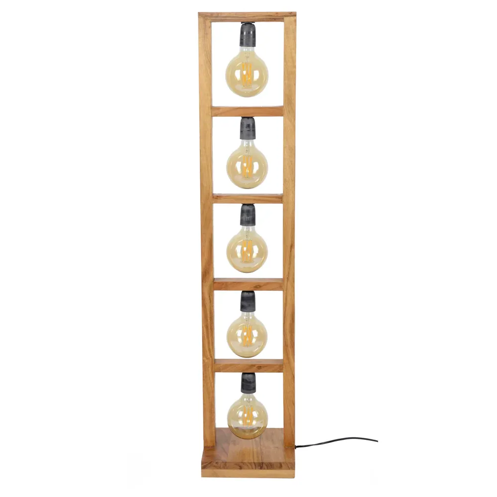 Vloerlamp Derek - Bruin - Acaciahout Vloerlampen