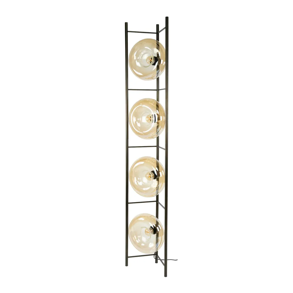 Vloerlamp Donut - Amberkleurig - Glas - 168 cm Vloerlampen