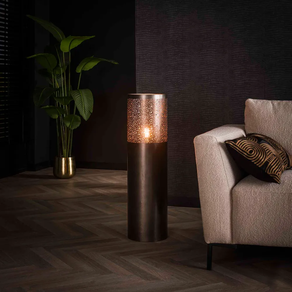 Vloerlamp Jett - Zwart Nikkel - Metaal Vloerlampen