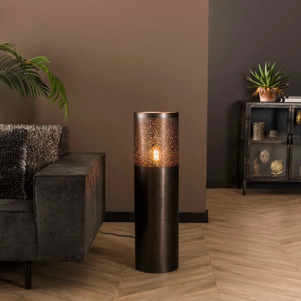 Vloerlamp Jett - Zwart Nikkel - Metaal Vloerlampen