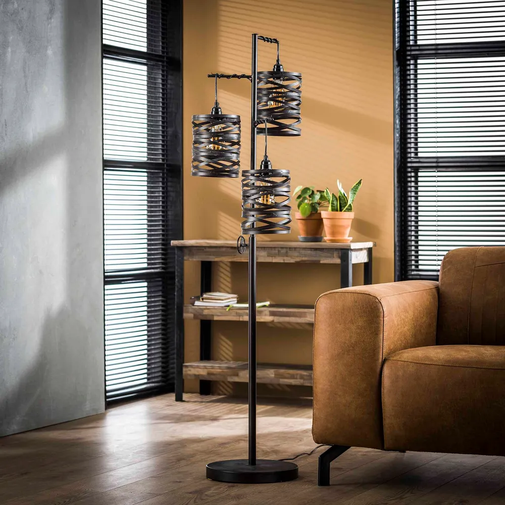 Vloerlamp Kai - Antraciet - Metaal Vloerlampen