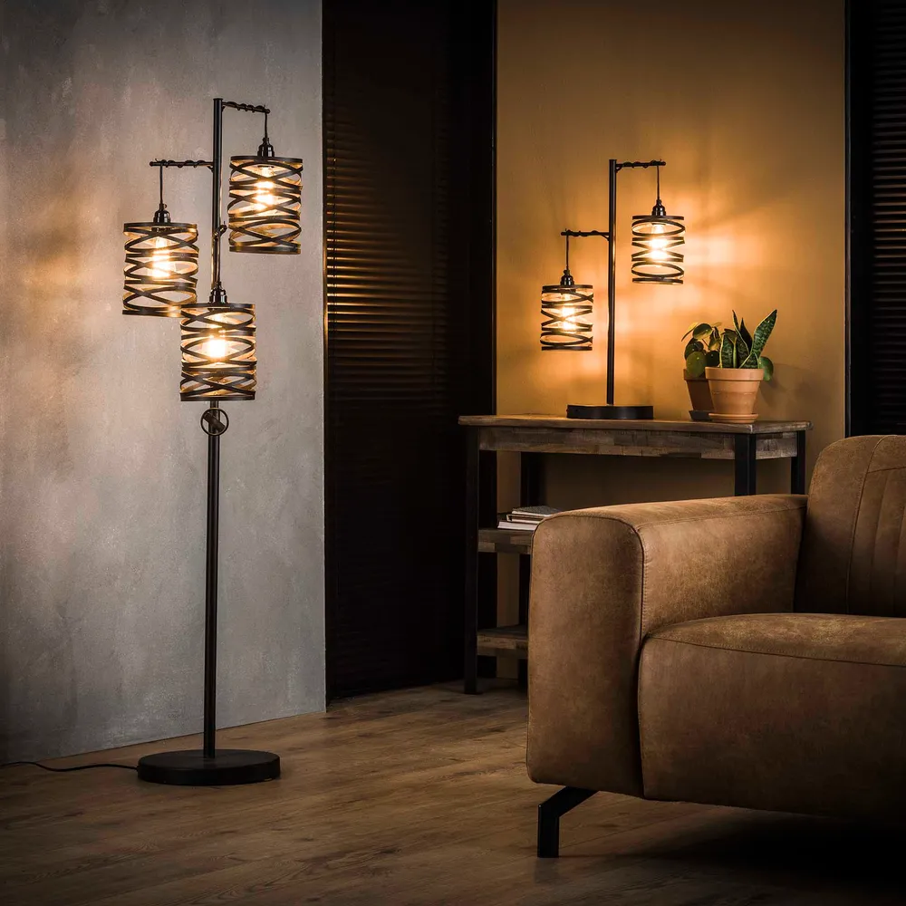 Vloerlamp Kai - Antraciet - Metaal Vloerlampen