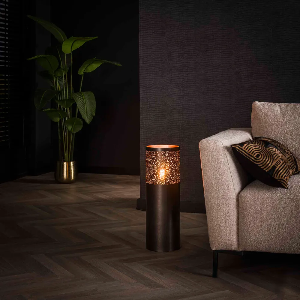 Vloerlamp Knox - Zwart Nikkel - Metaal Vloerlampen