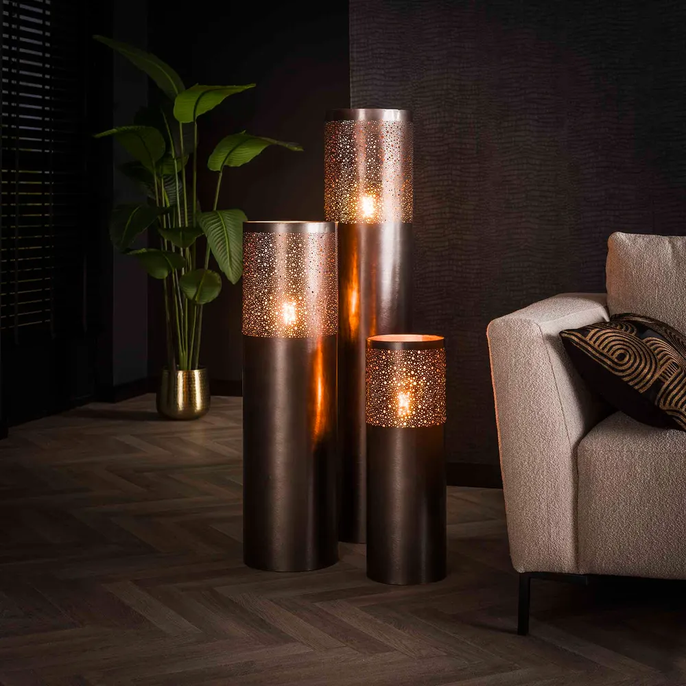 Vloerlamp Knox - Zwart Nikkel - Metaal Vloerlampen