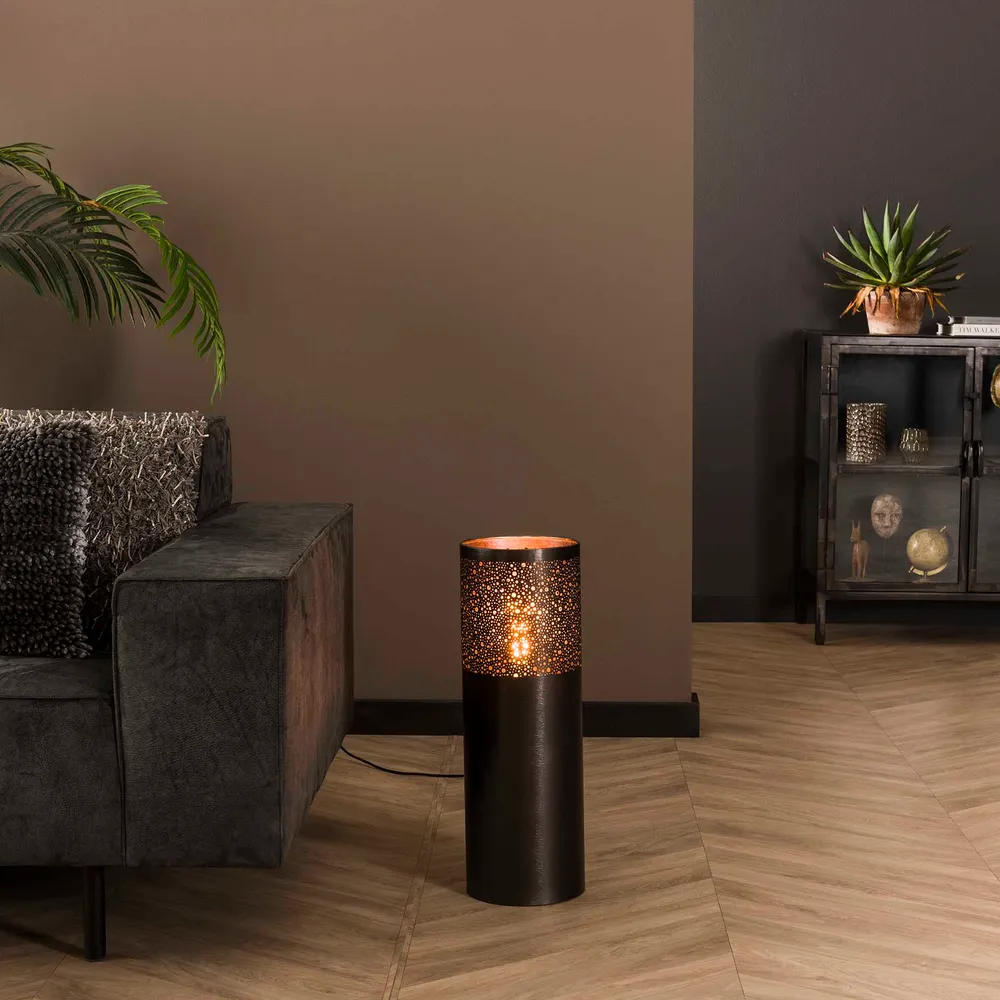 Vloerlamp Knox - Zwart Nikkel - Metaal Vloerlampen