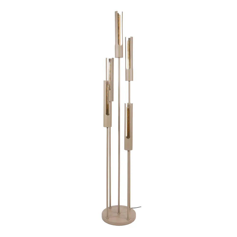 Vloerlamp Lumen - 5-lichts - Beige - Metaal - 176 cm Vloerlampen