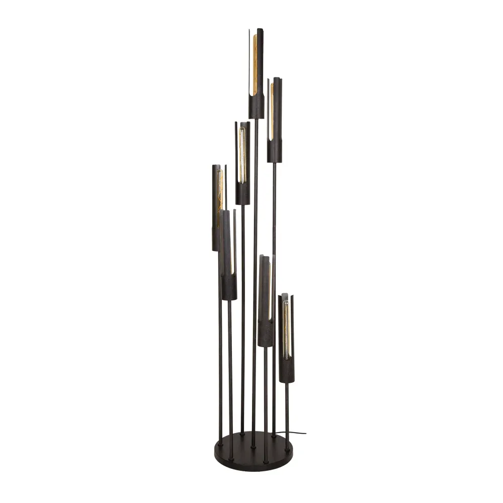 Vloerlamp Lumen - 7-lichts - Zwart - Metaal - 186 cm Vloerlampen