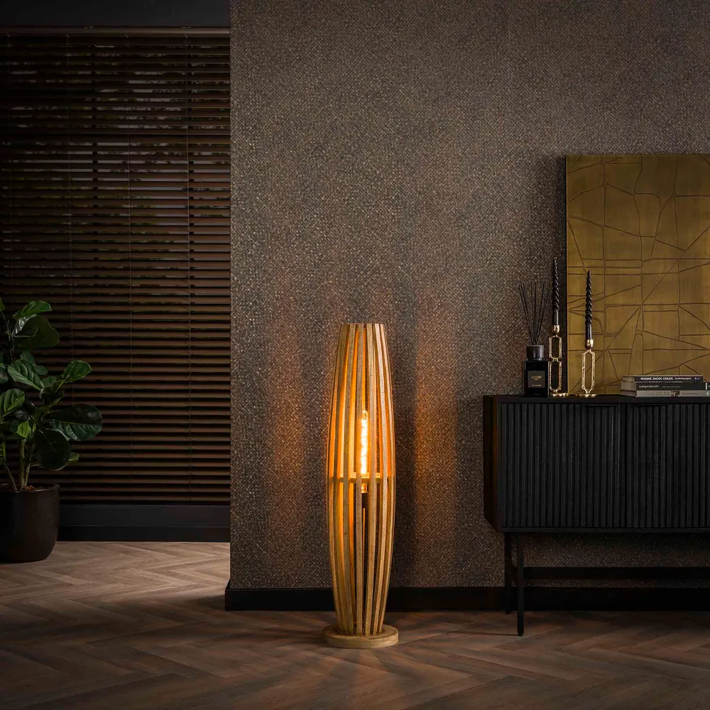 Vloerlamp Orion - Bruin - Mangohout - 105 cm Vloerlampen