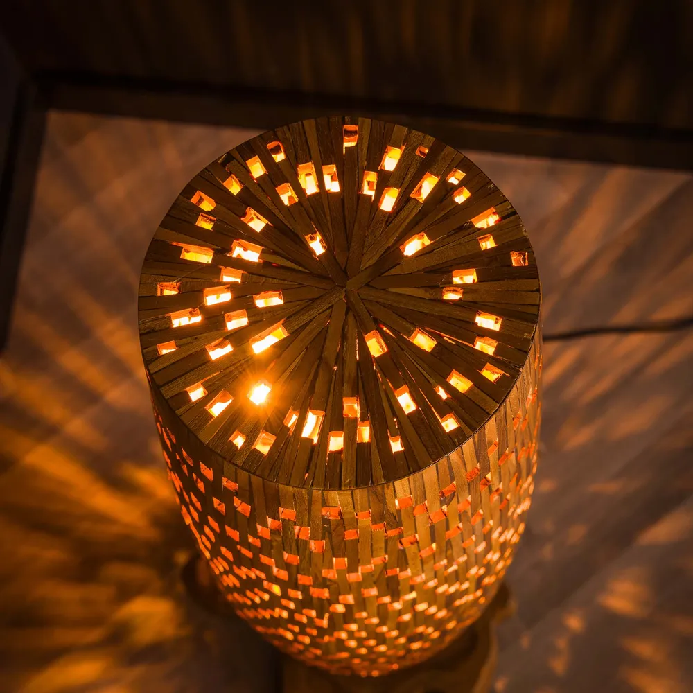 Vloerlamp Sage - Bruin - Teakhout - 145 cm Vloerlampen