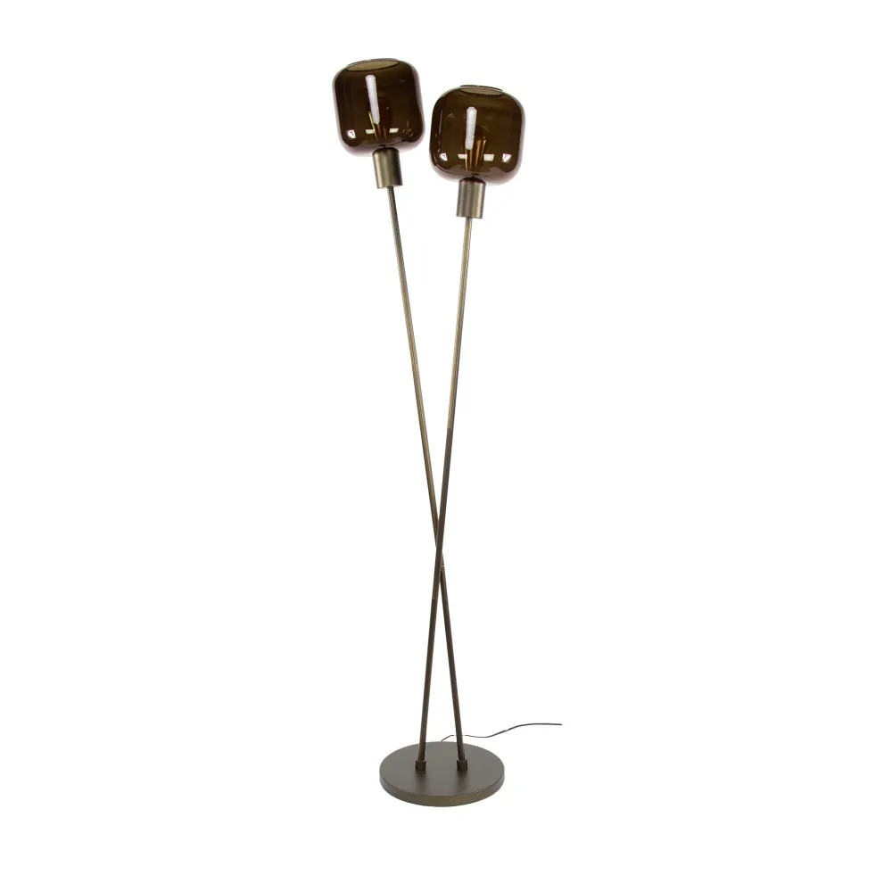 Vloerlamp Selaro - Brons - Glas - 167 cm Vloerlampen