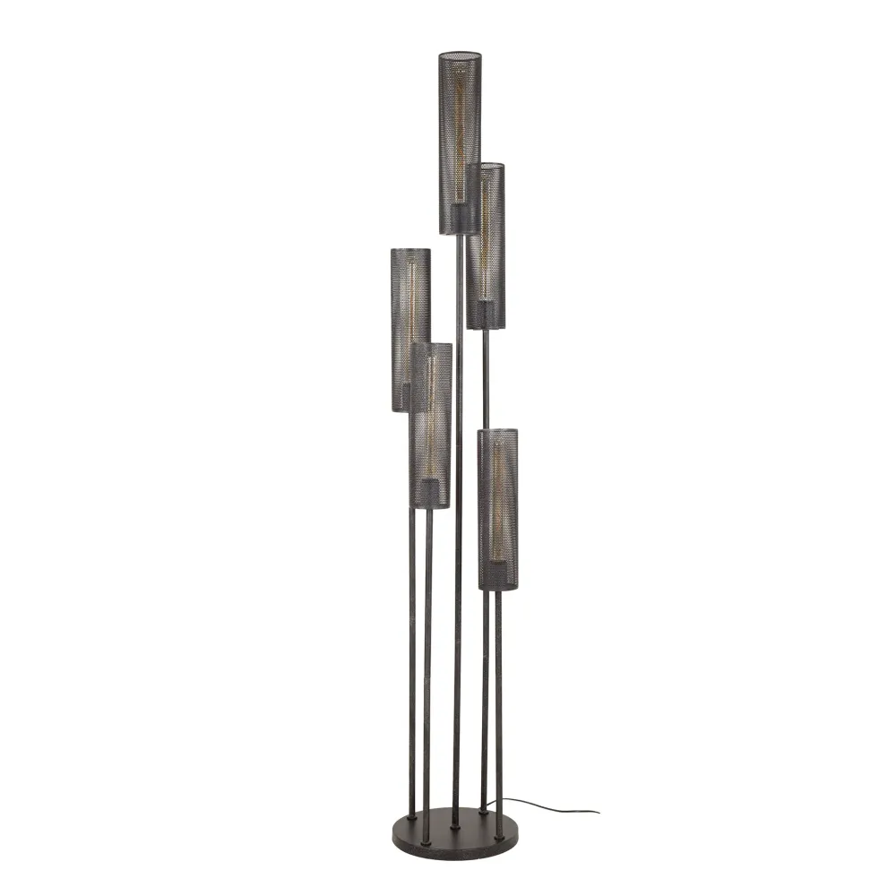 Vloerlamp Solace - 5-lichts - Zwart - Metaal - 172 cm Vloerlampen