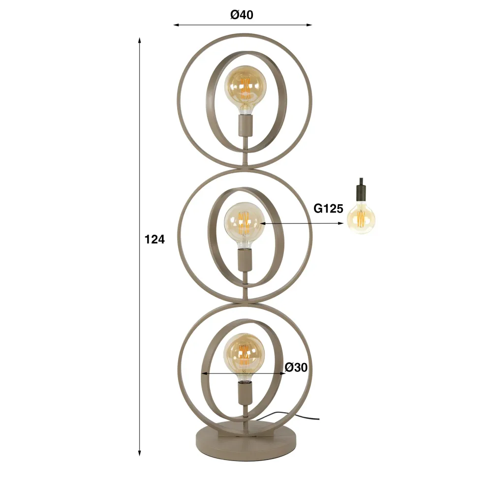 Vloerlamp Sterre - Beige - Metaal - 124 cm Vloerlampen