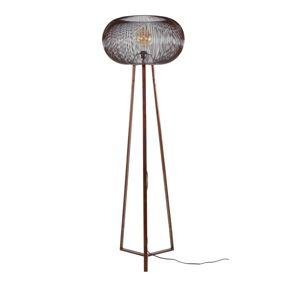 Vloerlamp Vivienne - 1-lichts - Koper - Metaal - 170 cm Vloerlampen