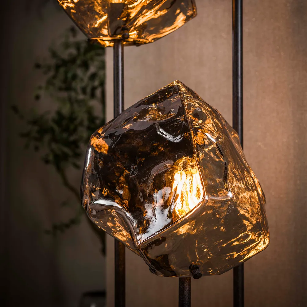 Vloerlamp Zagato - 3-lichts - Chroom - Glas - 165 cm Vloerlampen