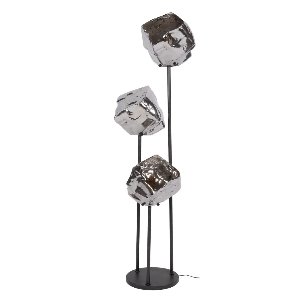 Vloerlamp Zagato - 3-lichts - Chroom - Glas - 165 cm Vloerlampen