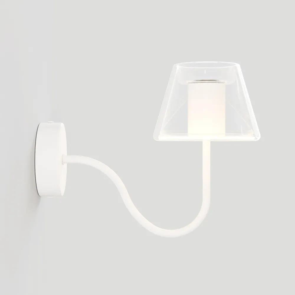 Wandlamp Fermaluce G07 met S-vormige arm - Mat Wit