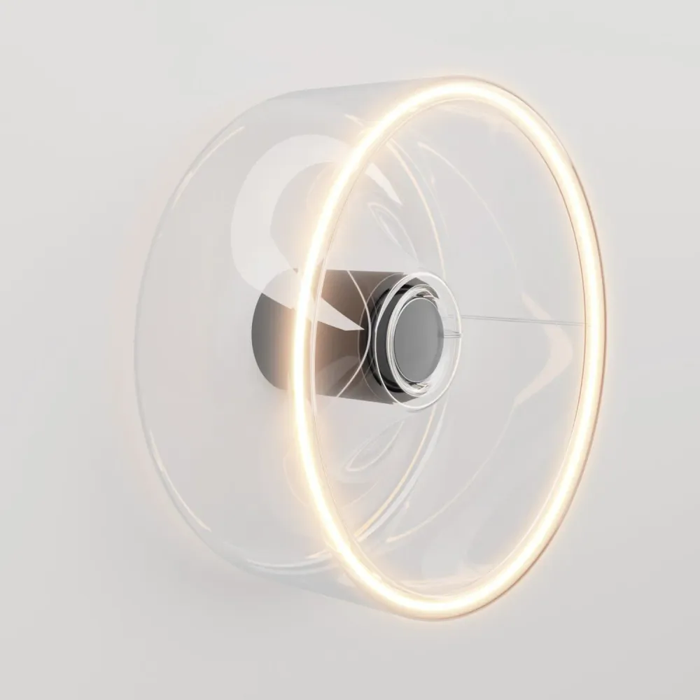 Wandlamp met Ghost lichtbron transparant - Zwart