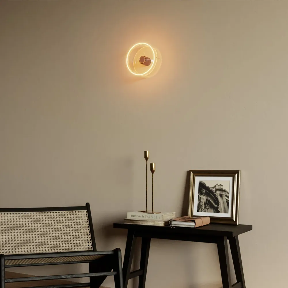 Wandlamp met Ghost lichtbron transparant - Zwart