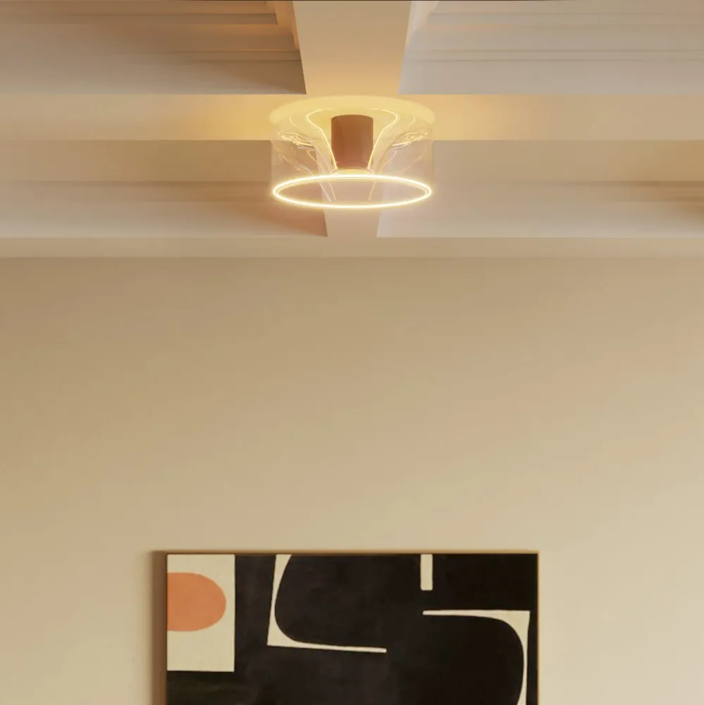 Wandlamp met Ghost lichtbron transparant - Zwart