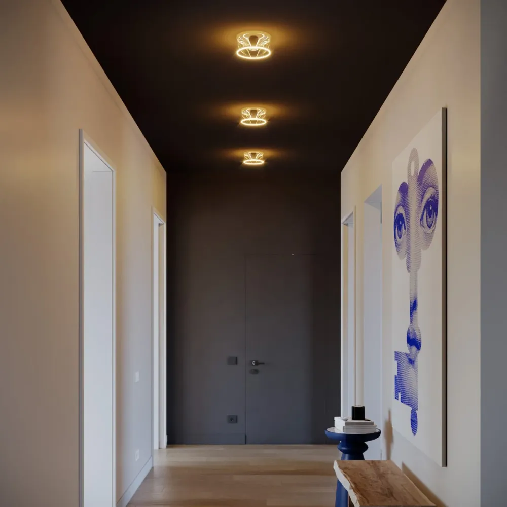 Wandlamp met Ghost lichtbron transparant - Zwart