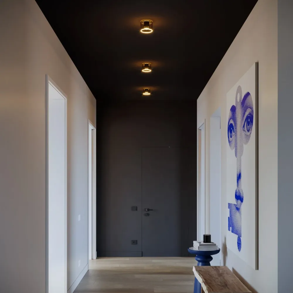 Wandlamp met lichtbron Ghost mini smoky - Zwart