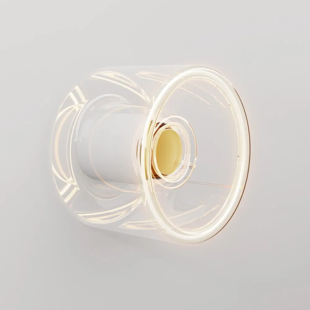 Wandlamp met lichtbron Ghost mini transparant - Wit