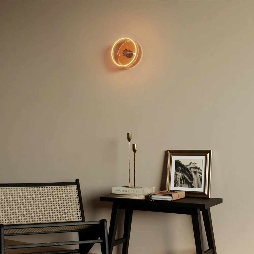 Wandlamp met lichtbron Ghost smoky - Zwart