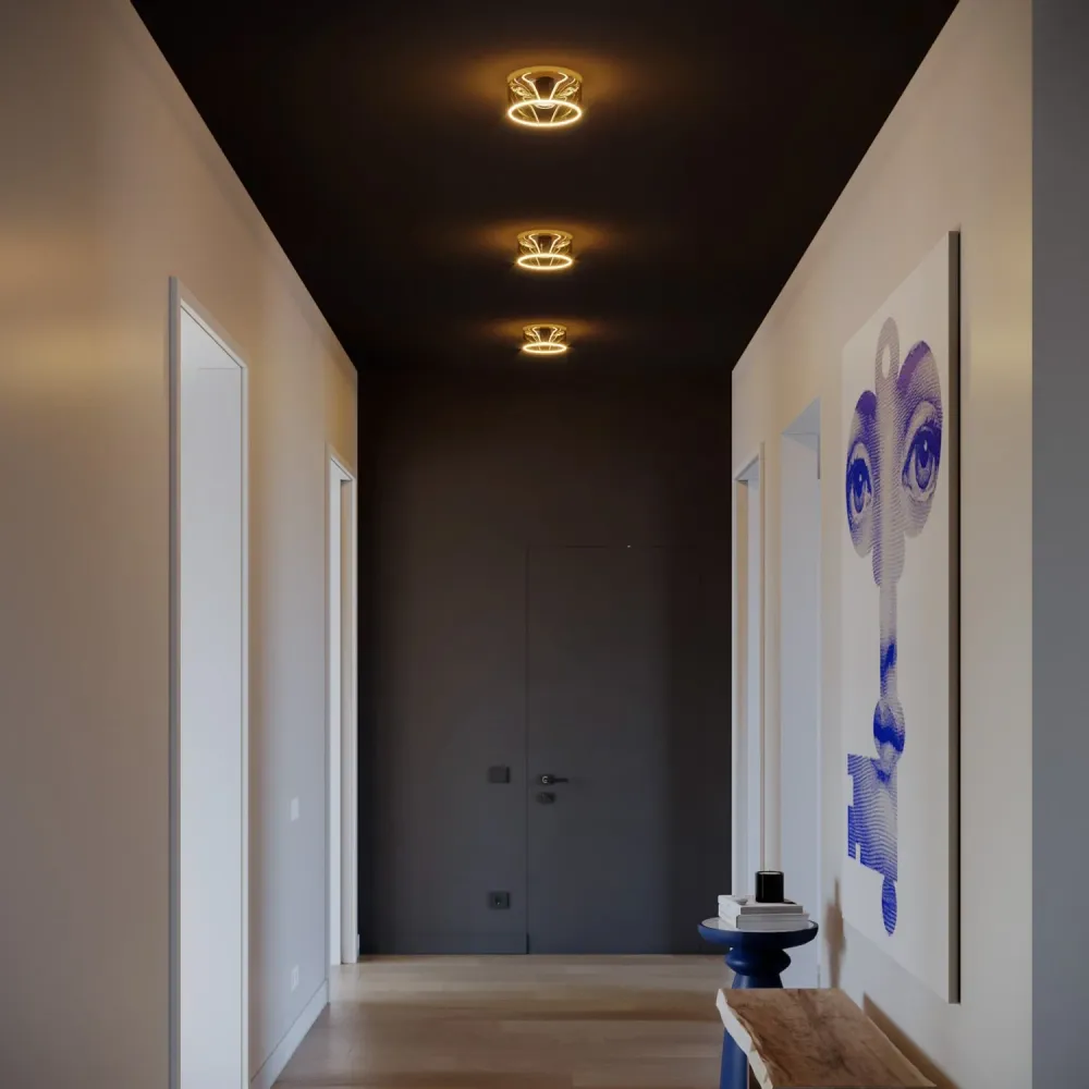 Wandlamp met lichtbron Ghost smoky - Zwart