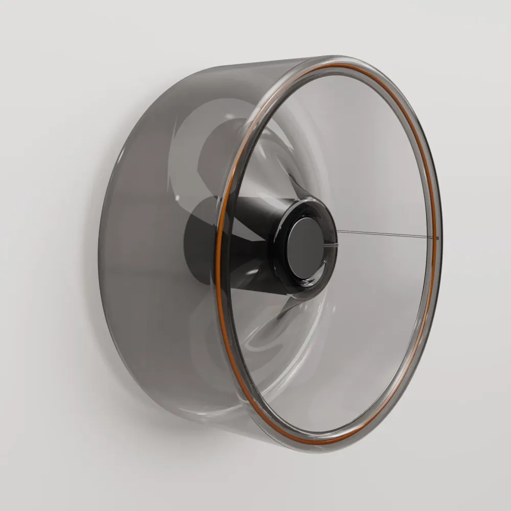 Wandlamp met lichtbron Ghost smoky - Zwart