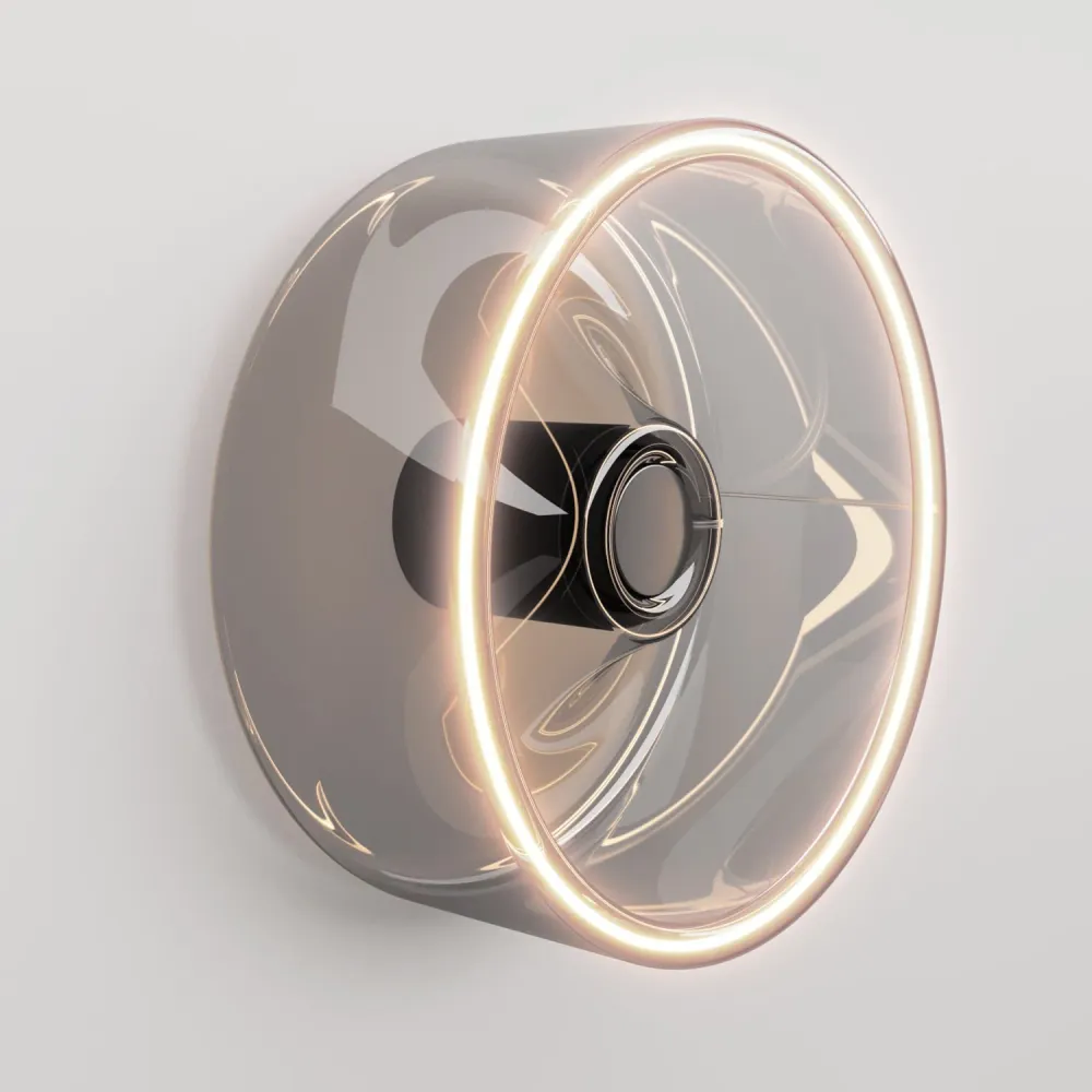 Wandlamp met lichtbron Ghost smoky - Zwart