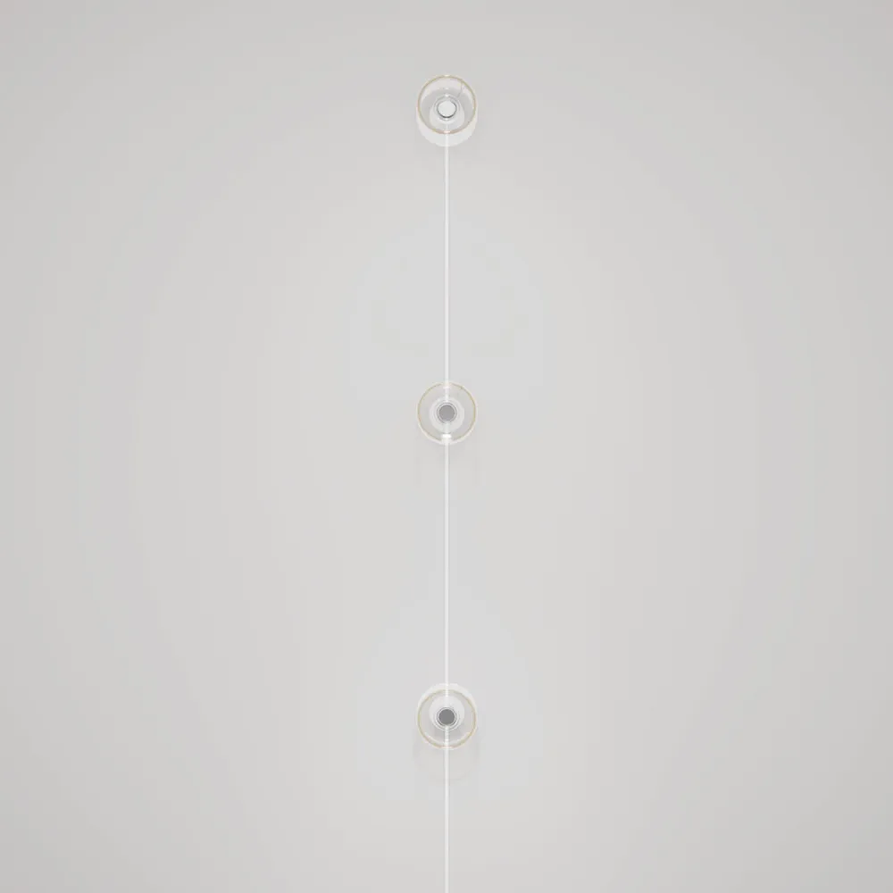 Wandlamp Spostaluce met stekker, 3 Ghost lichtbronnen en wit strijkijzersnoer