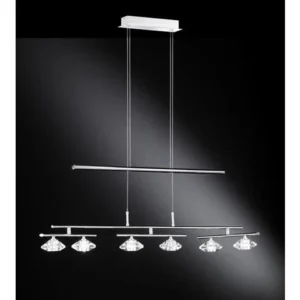 Wofi Megan 6L Hanglamp, afmeting max 150cm h x 70 cm b)