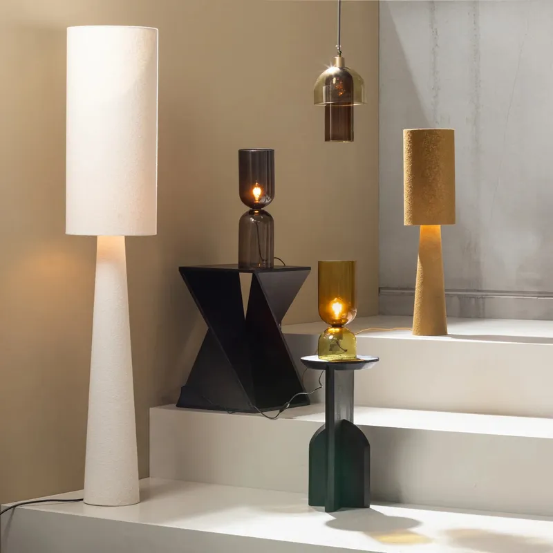 Vloerlamp XL Loft | 187 cm | bouclé naturel | WOOOD