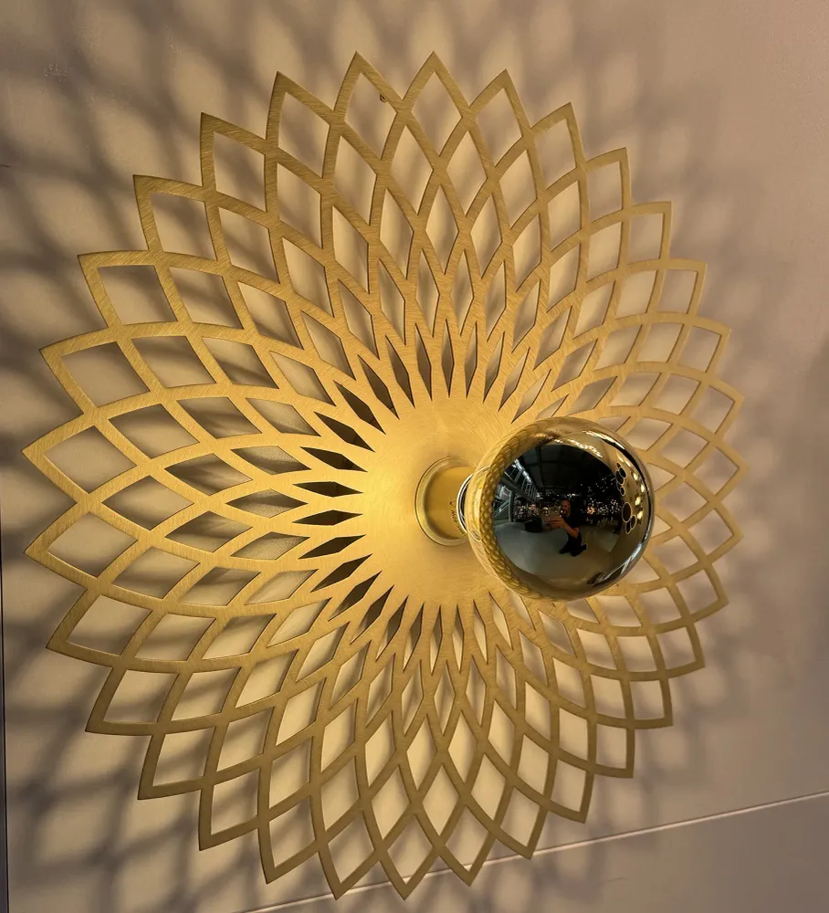 Ylumen plafondlamp Ombra - 1 lichts - 50 x 8 cm - mat goud