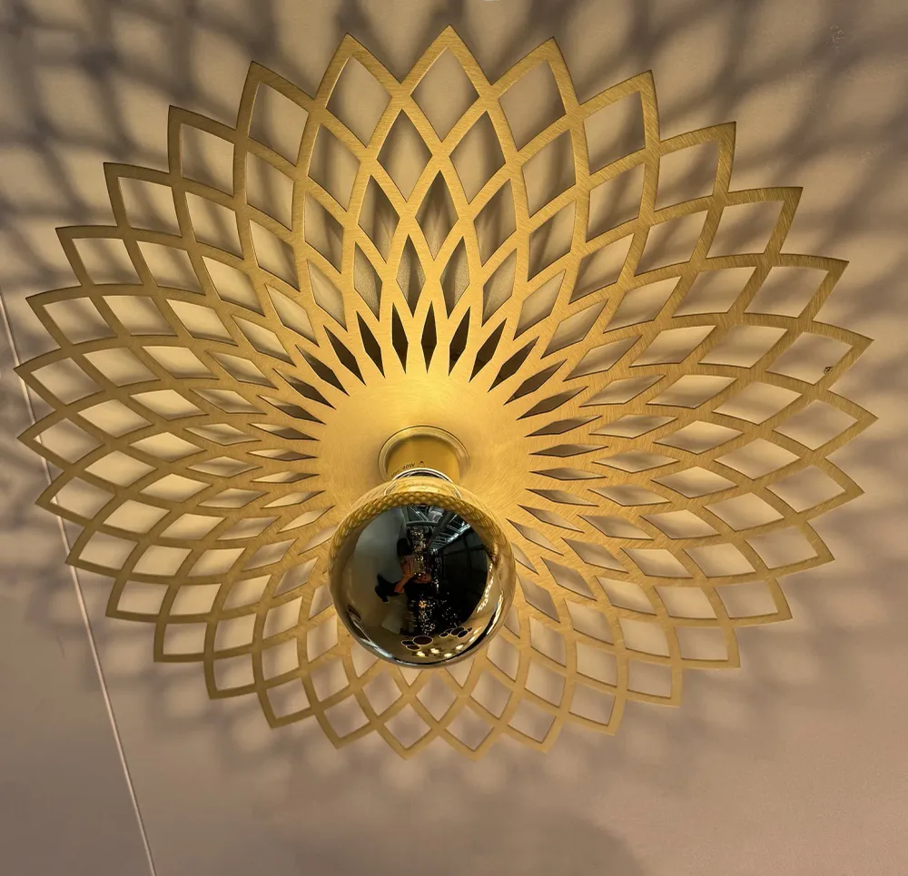 Ylumen plafondlamp Ombra - 1 lichts - 50 x 8 cm - mat goud