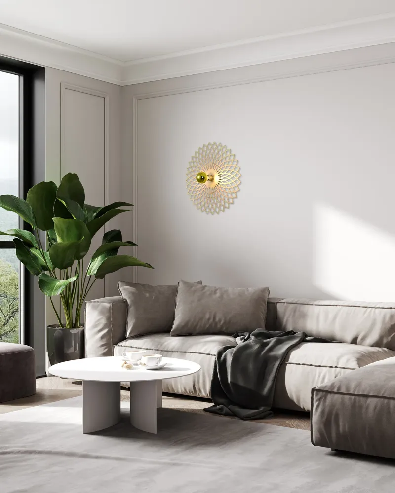 Ylumen plafondlamp Ombra - 1 lichts - 50 x 8 cm - mat goud