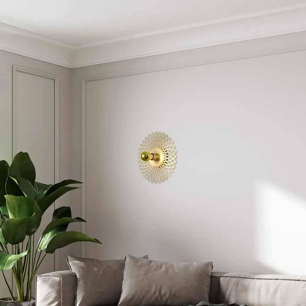 Ylumen wandlamp Ombra - 1 lichts - 7.5 x 30 cm - mat goud