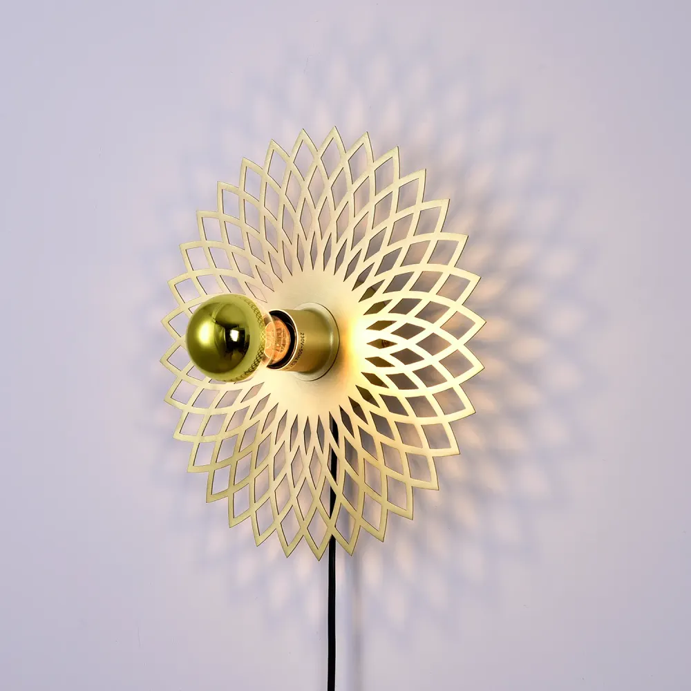 Ylumen wandlamp Ombra - 1 lichts - 7.5 x 30 cm - mat goud