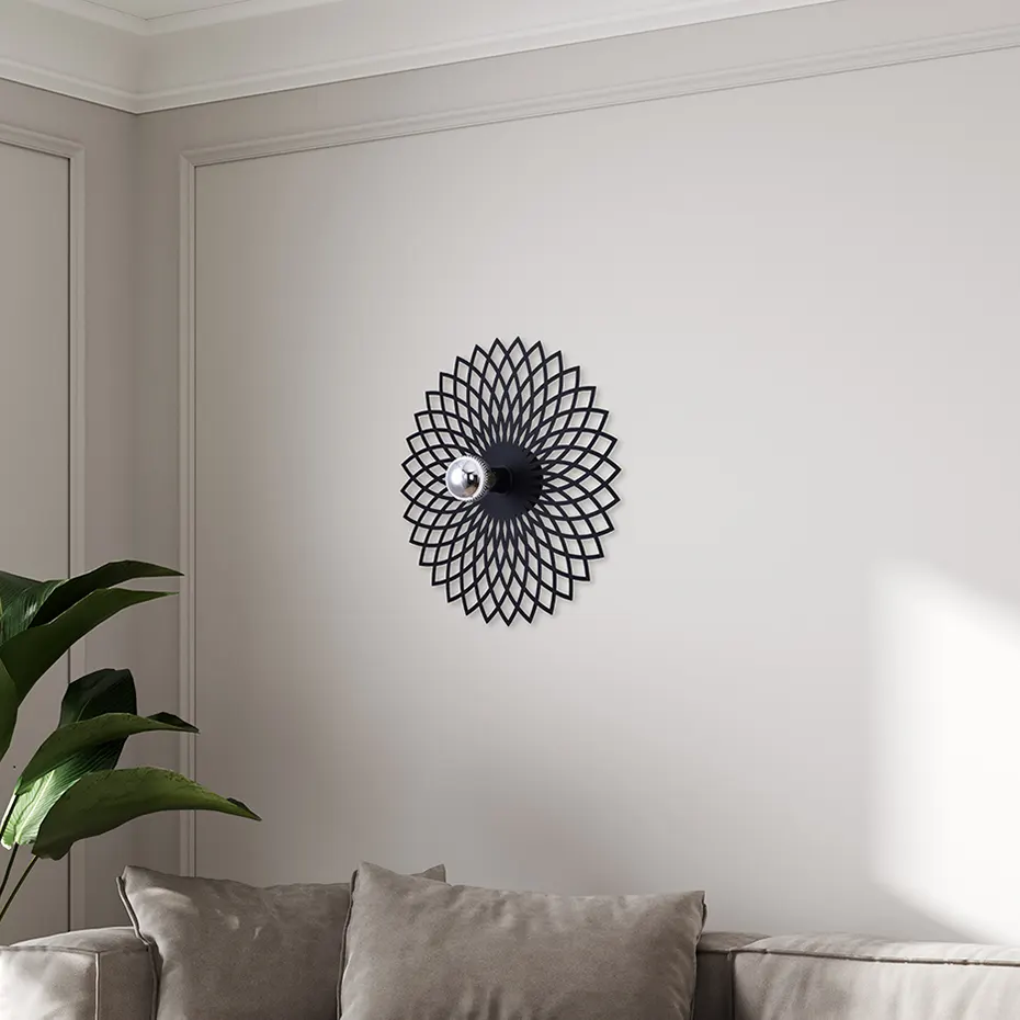 Ylumen wandlamp Ombra - 1 lichts - 8 x 50 cm - zwart