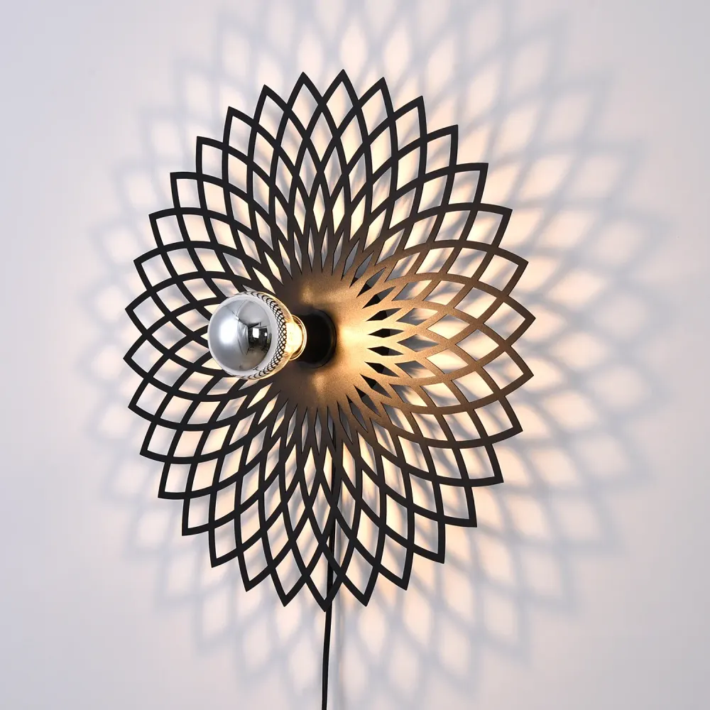 Ylumen wandlamp Ombra - 1 lichts - 8 x 50 cm - zwart