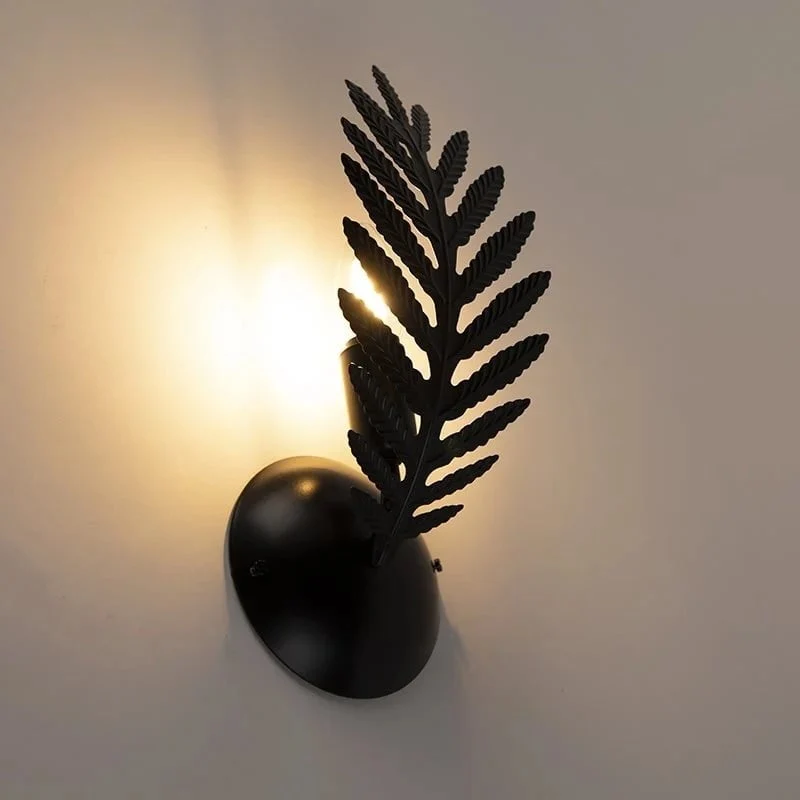 Ylumen wandlamp Palm - 1 lichts - 9.5 x 32 cm - zwart